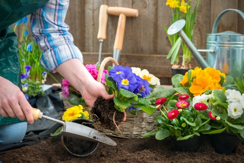 Seasonal garden maintenance activities in Battersea